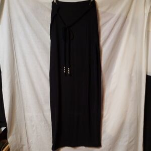 Joules Black Maxi Skirt with Tie Detail